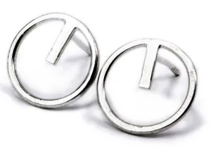 Fjellsmykke - Compass Silver Earrings (Type 2)