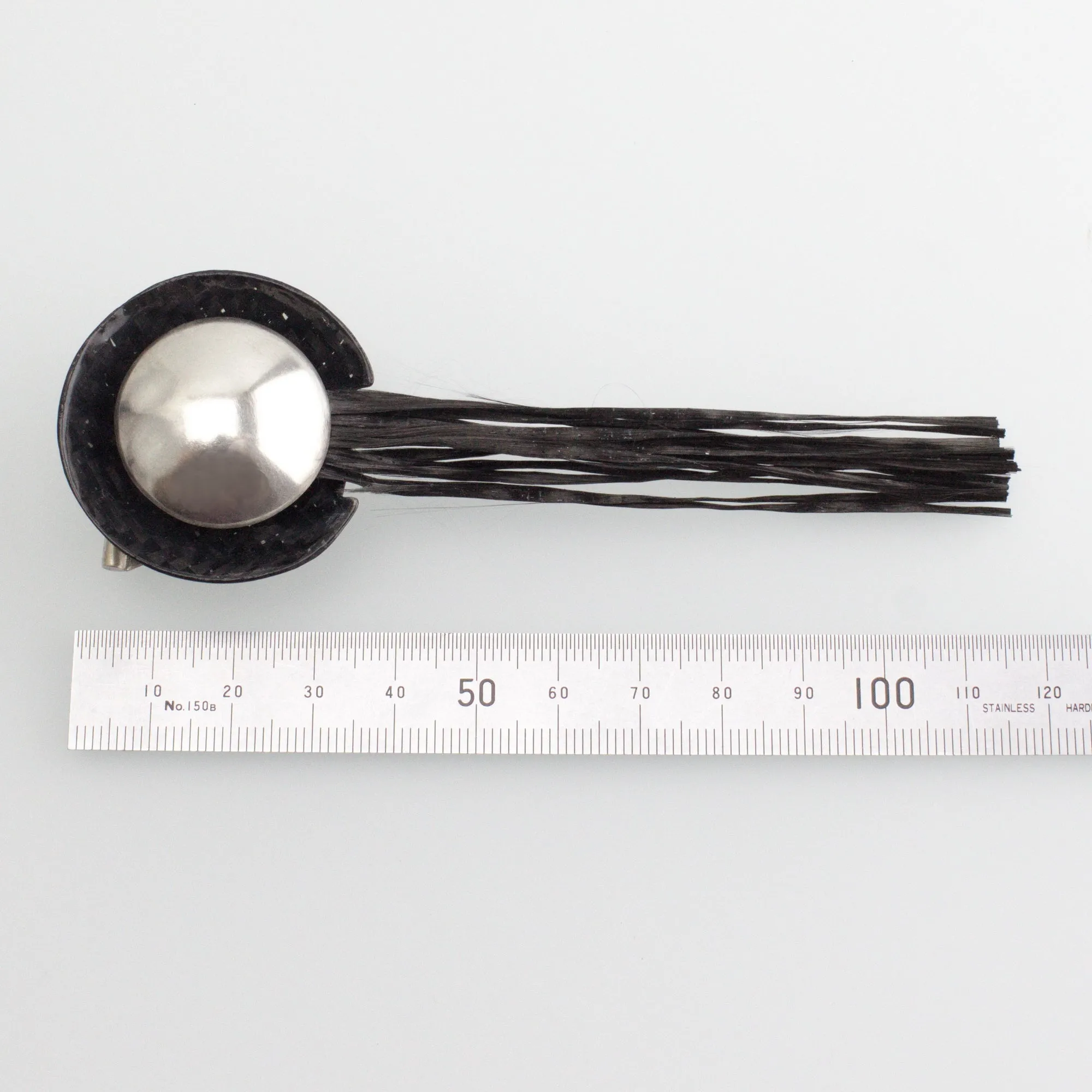 'FLARE' handmade sterling silver brooch with black carbon fibre