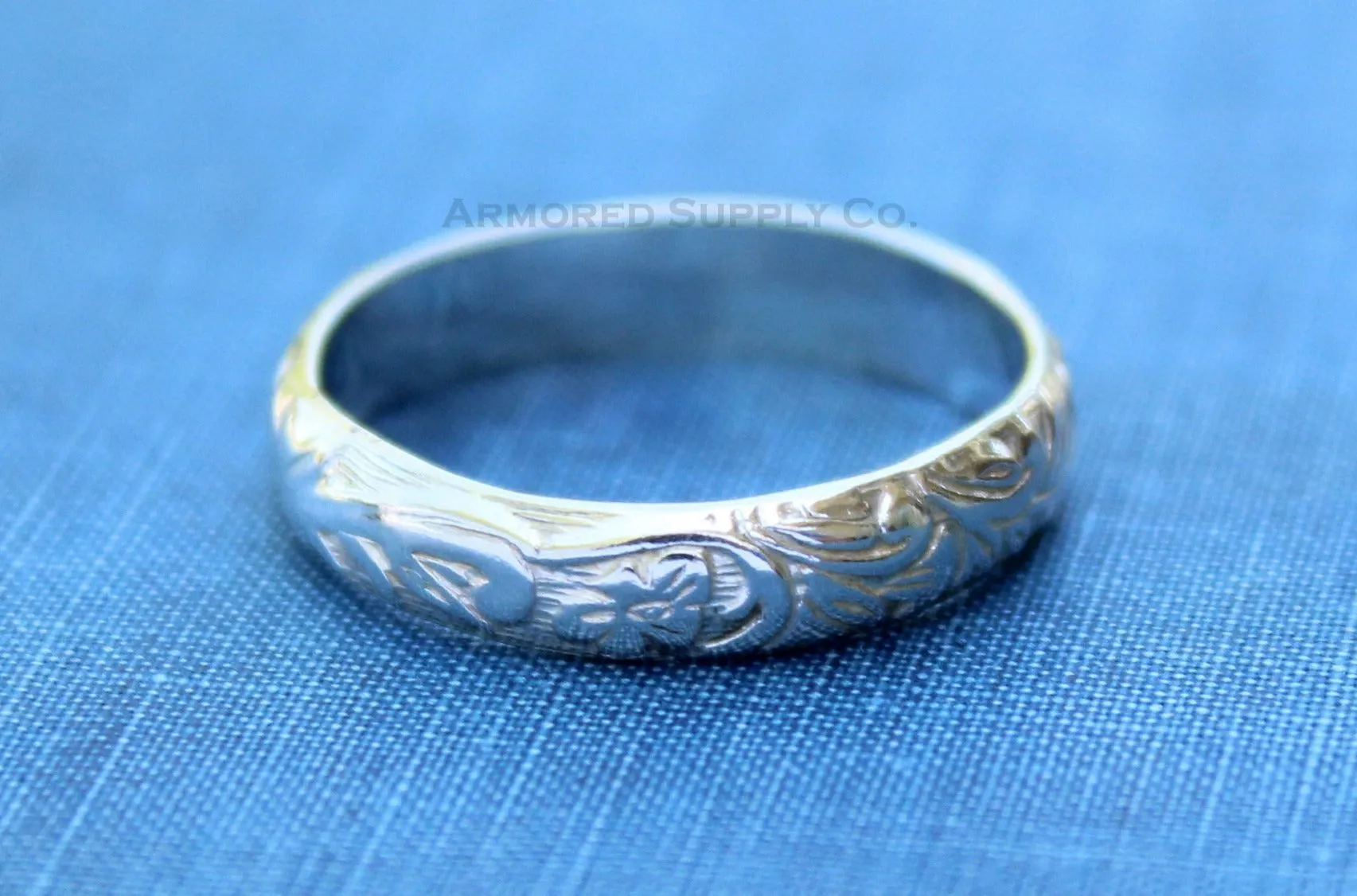 Floral #2 Stacking Ring Silver