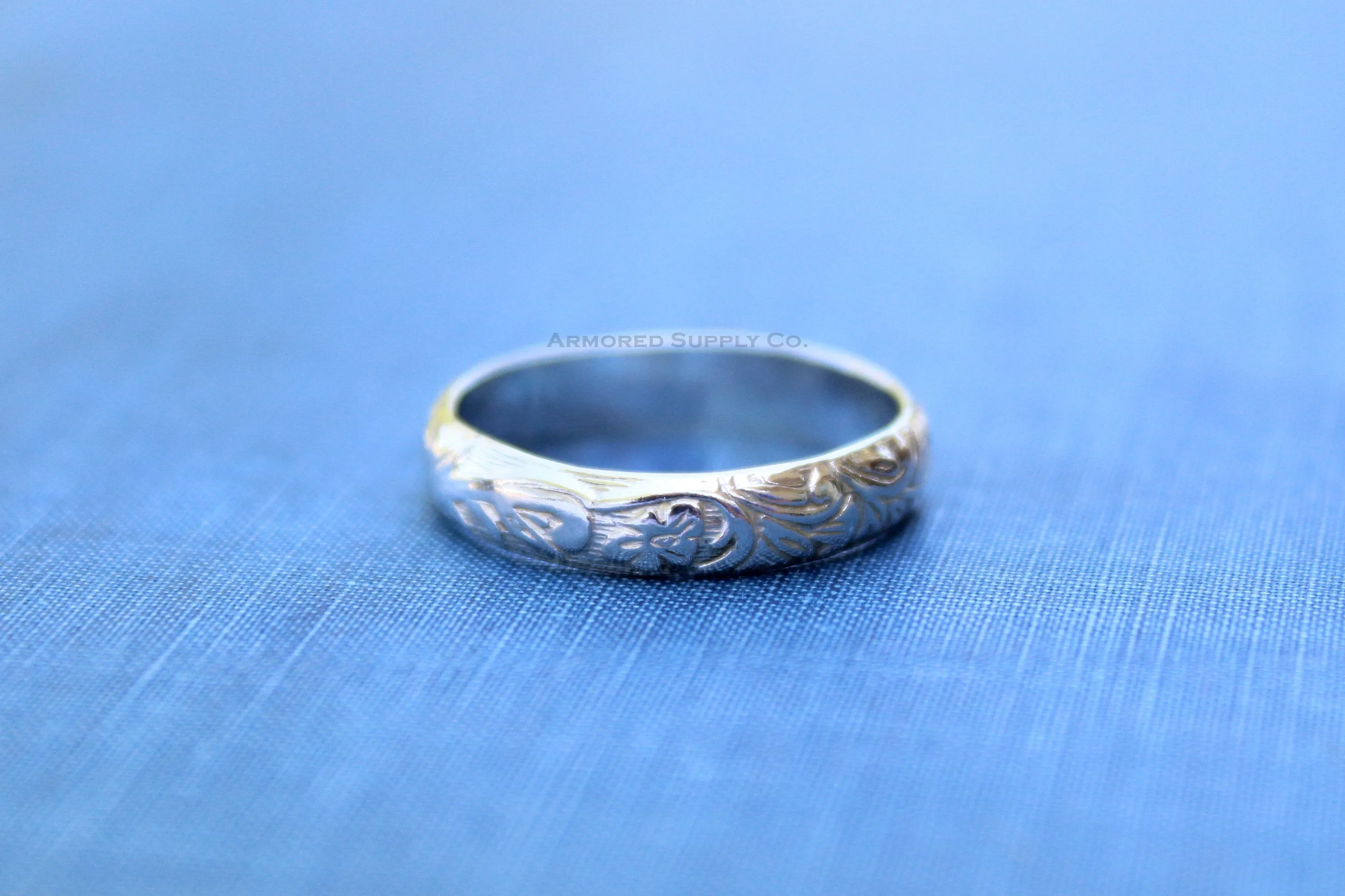 Floral #2 Stacking Ring Silver