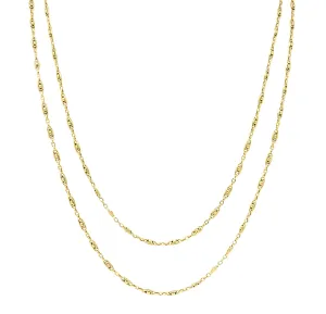 French Victorian 18 Karat Yellow Gold 58 1/2 Inch Long Oval Link Antique Chain Necklace