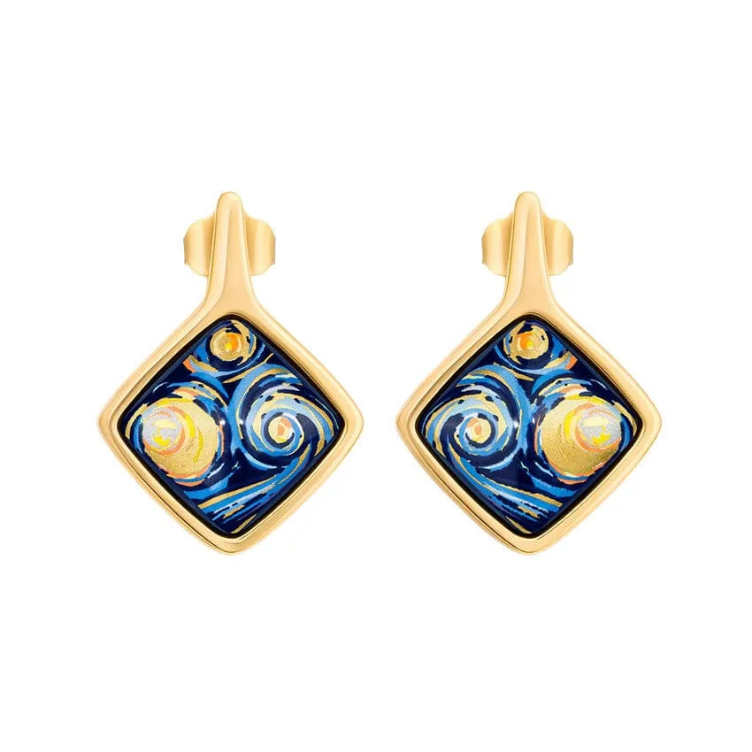 Freywille Van Gogh Starry Night Carre Earrings