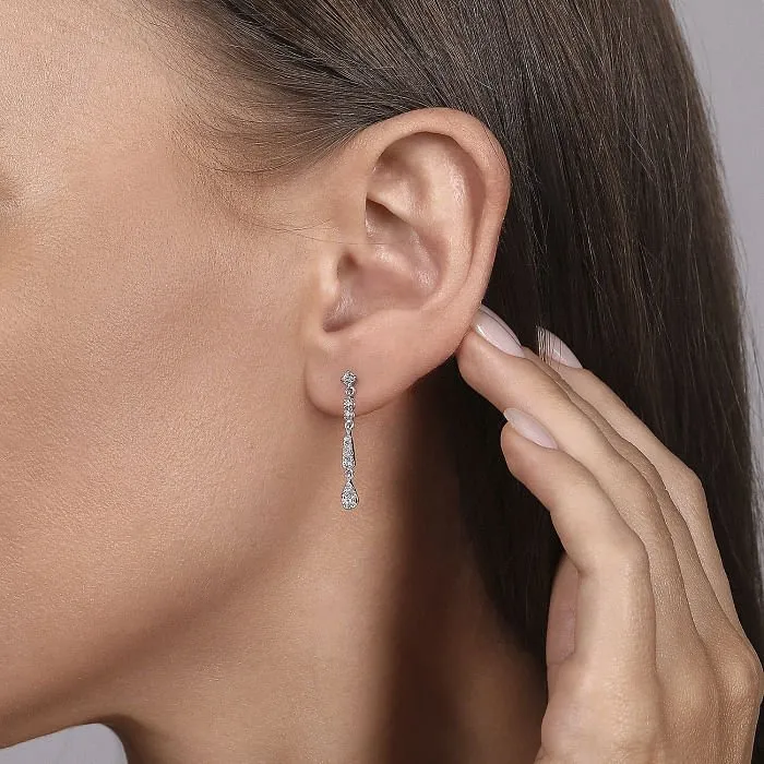 Gabriel & Co. Lusso Linear Diamond Drop Stud Earrings