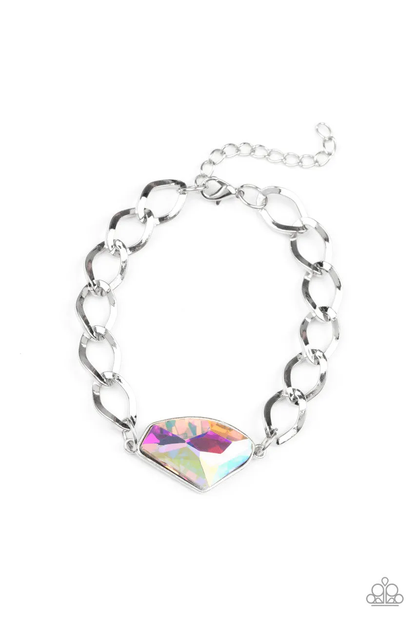 Galactic Grunge - Multi - Iridescent Gem Paparazzi Lobster Claw Bracelet