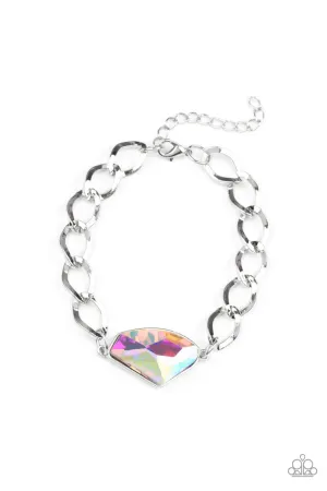 Galactic Grunge - Multi - Iridescent Gem Paparazzi Lobster Claw Bracelet