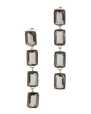 Gem Drop Earring Gunmetal/Silver