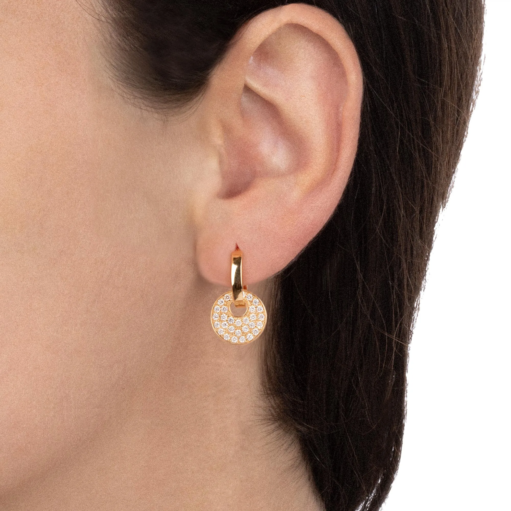 Giove Earrings Yellow Gold and Diamonds Pavé