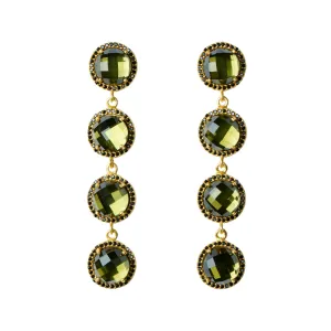 Glimmer and Glow 4-Stone Drop Earrings - Olive Mist