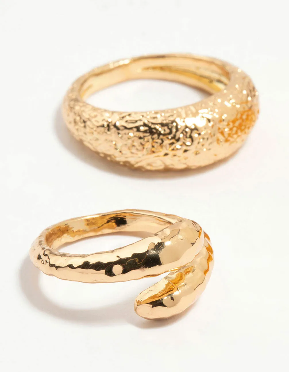 Gold Acrylic Bubble Stacking Rings 5-Pack