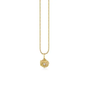 Gold & Diamond Small Camellia Charm