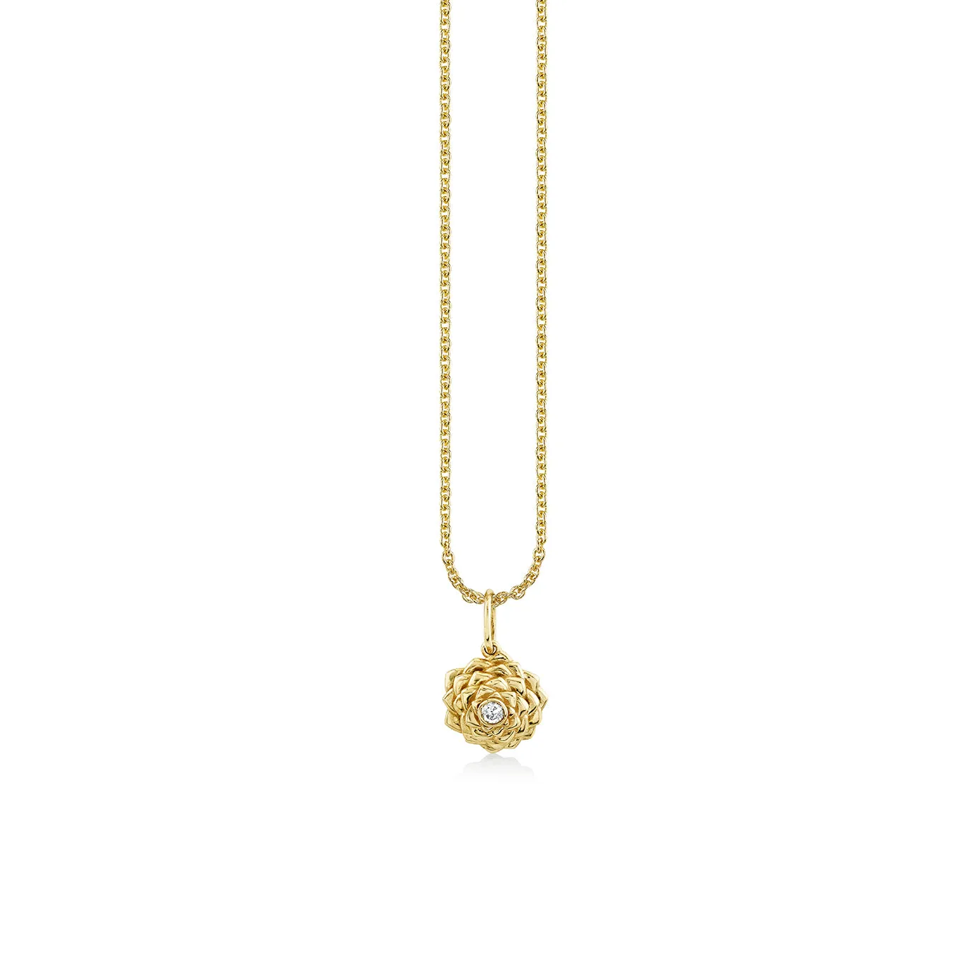 Gold & Diamond Small Camellia Charm