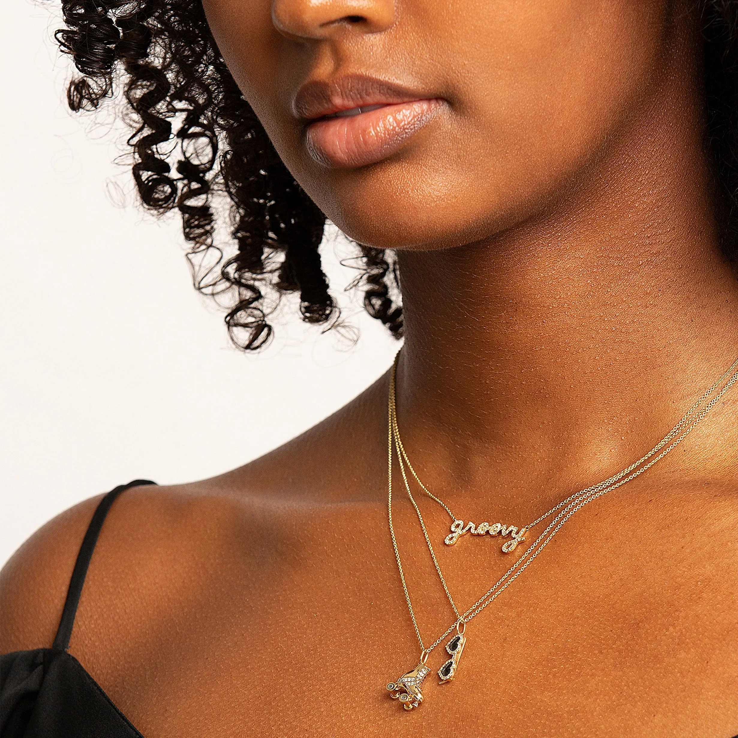 Gold & Diamond Small Groovy Necklace