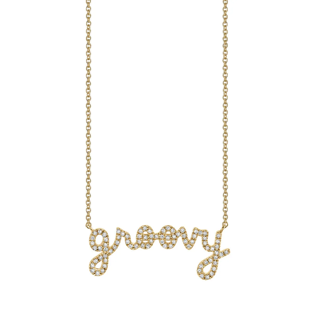 Gold & Diamond Small Groovy Necklace