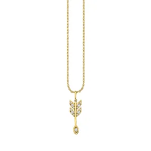 Gold & Diamond Small Marquise Eye Arrow Charm