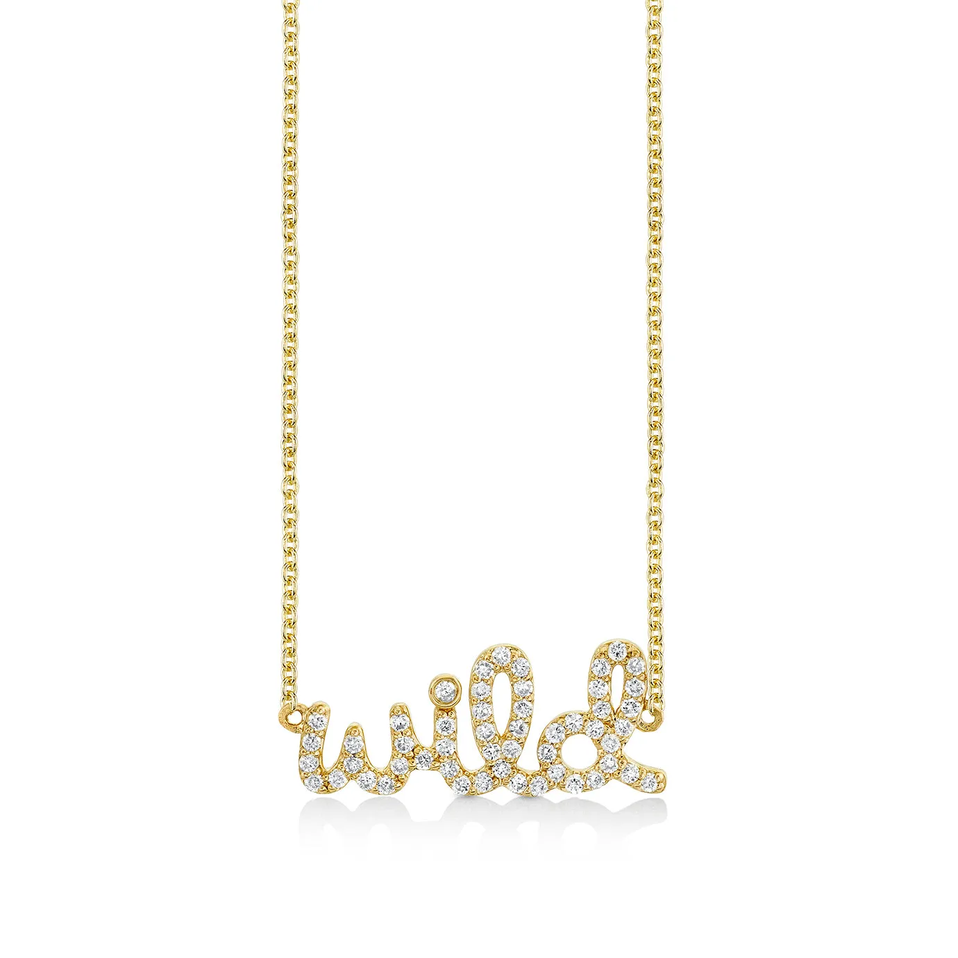 Gold & Diamond Wild Script Necklace