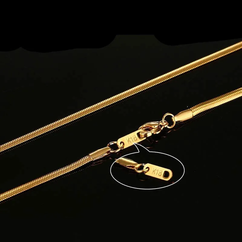 Gold Color Long Stainless Steel Necklace