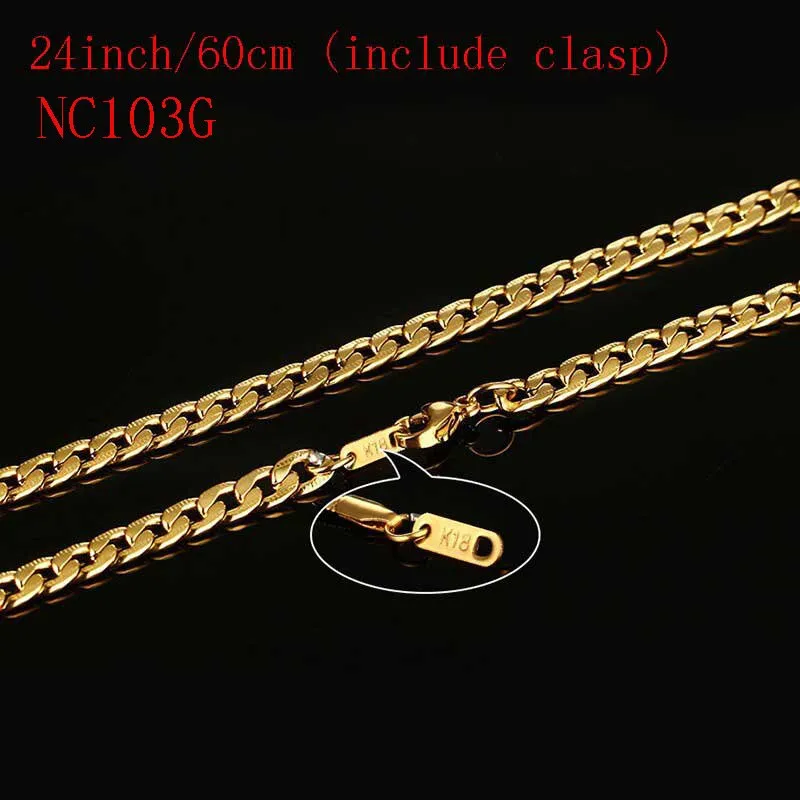 Gold Color Long Stainless Steel Necklace