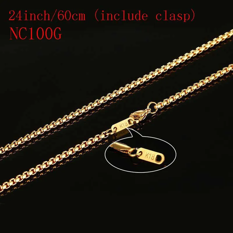 Gold Color Long Stainless Steel Necklace