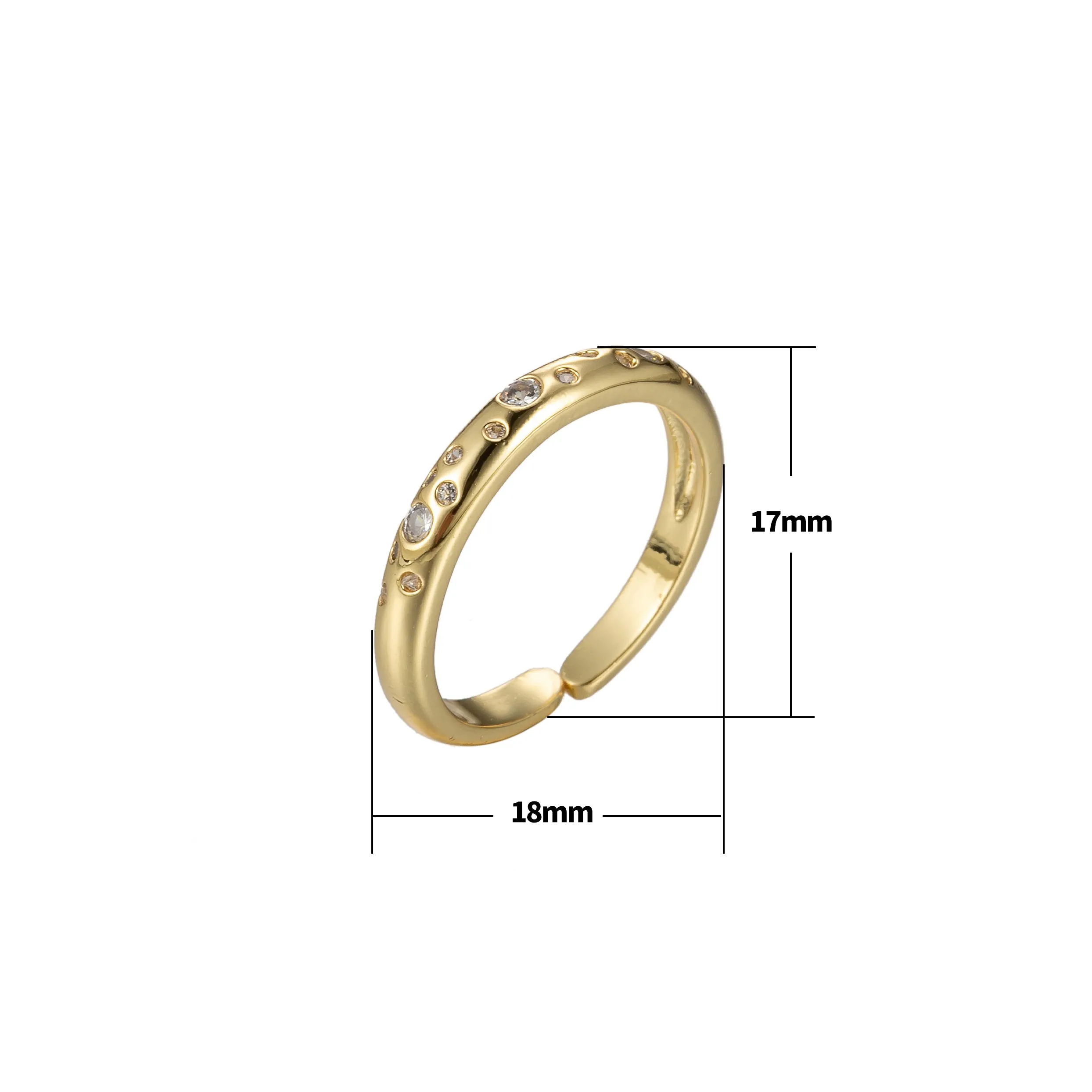 Gold Constelatoin ring Dainty ring Stackable star rings, CZ ring, universe rings, Dainty stackable rings, adjustable open ring Size 6 O-355