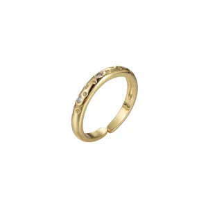 Gold Constelatoin ring Dainty ring Stackable star rings, CZ ring, universe rings, Dainty stackable rings, adjustable open ring Size 6 O-355