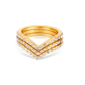 GOLD CRYSTAL 3 PS SIZE 7  RINGS #ADX6800238 (SHA9)
