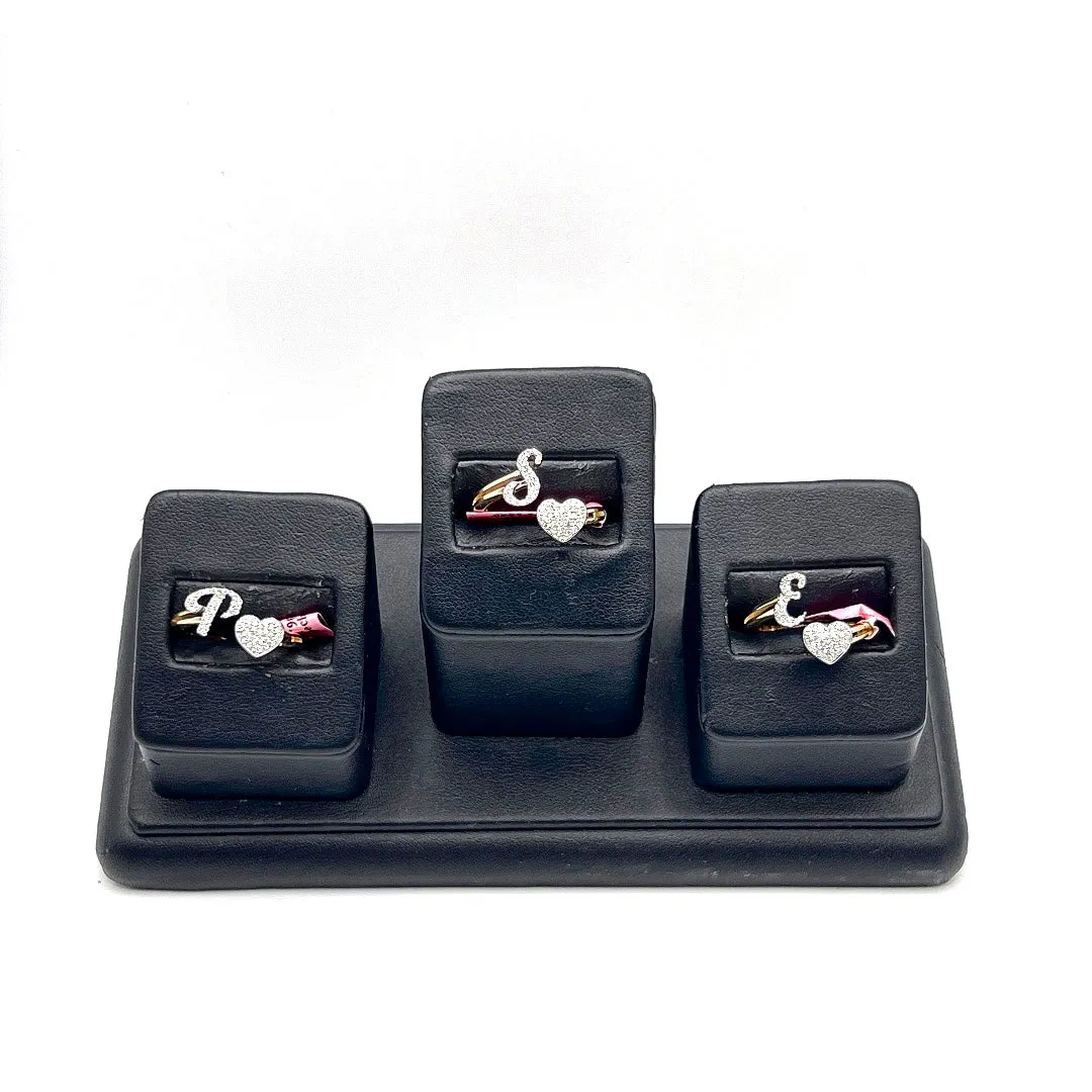Gold Diamond Letter Rings