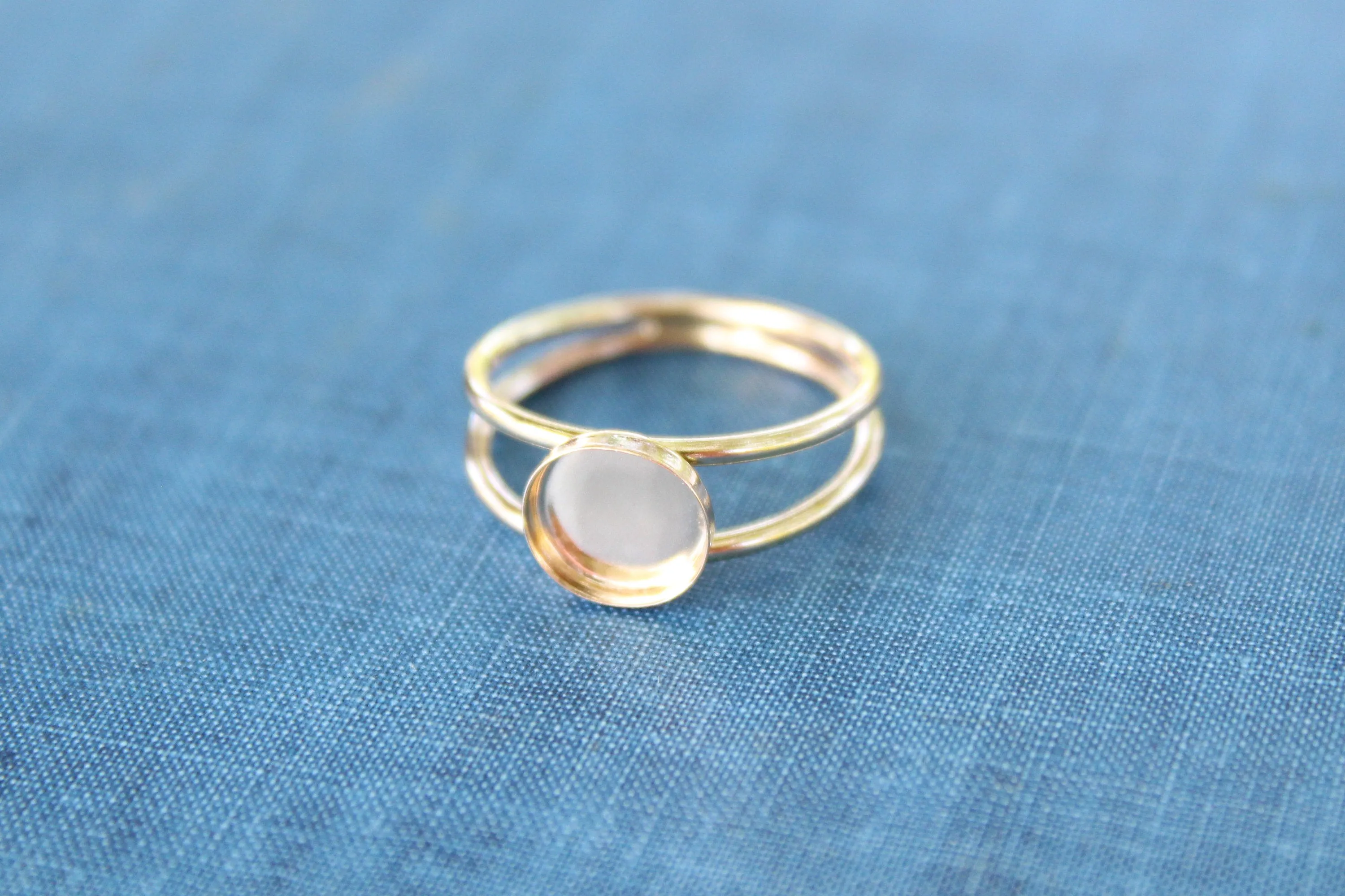 Gold Filled 12mm Bezel Double Band Ring blank
