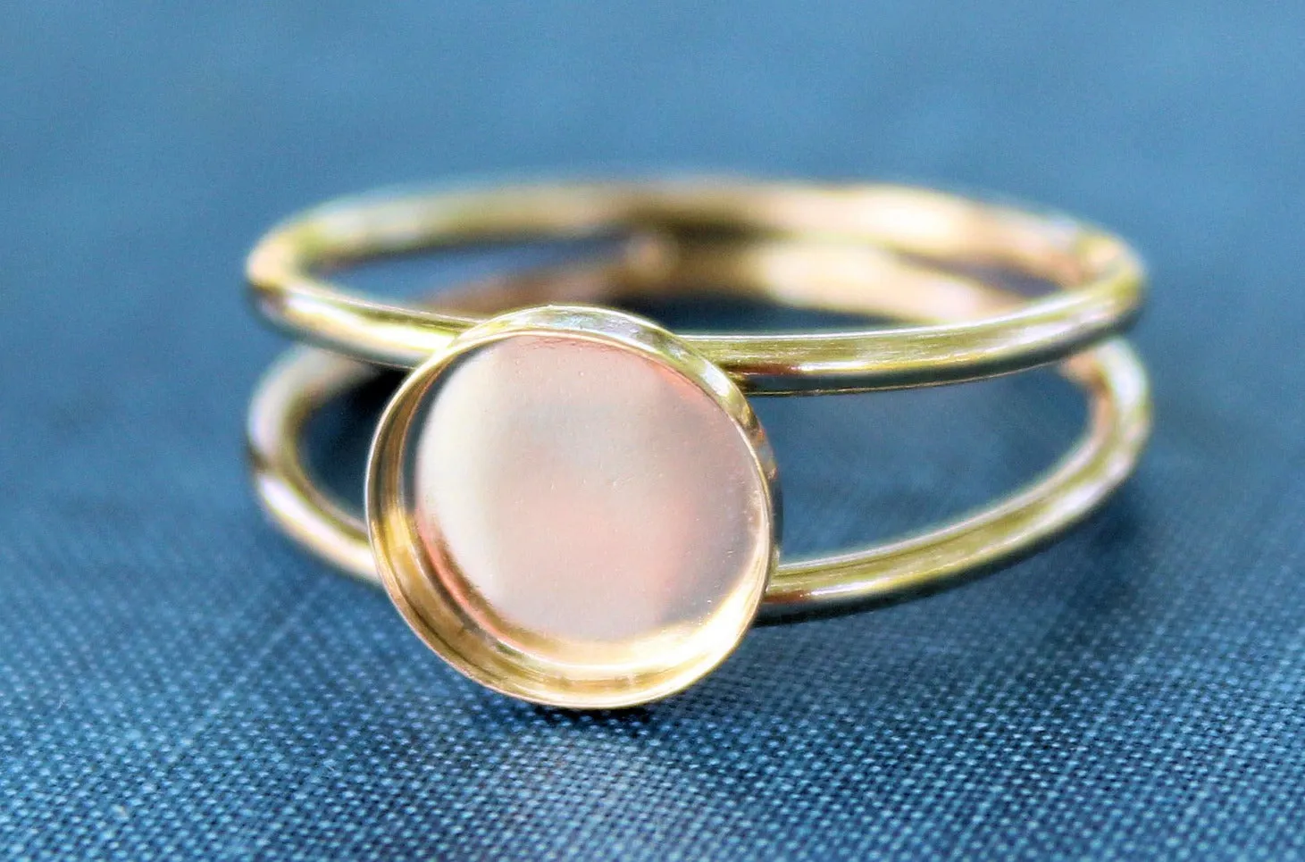 Gold Filled 12mm Bezel Double Band Ring blank