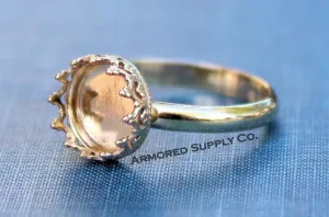 Gold Filled 12mm Crown Bezel Cup Comfort Ring Band blank