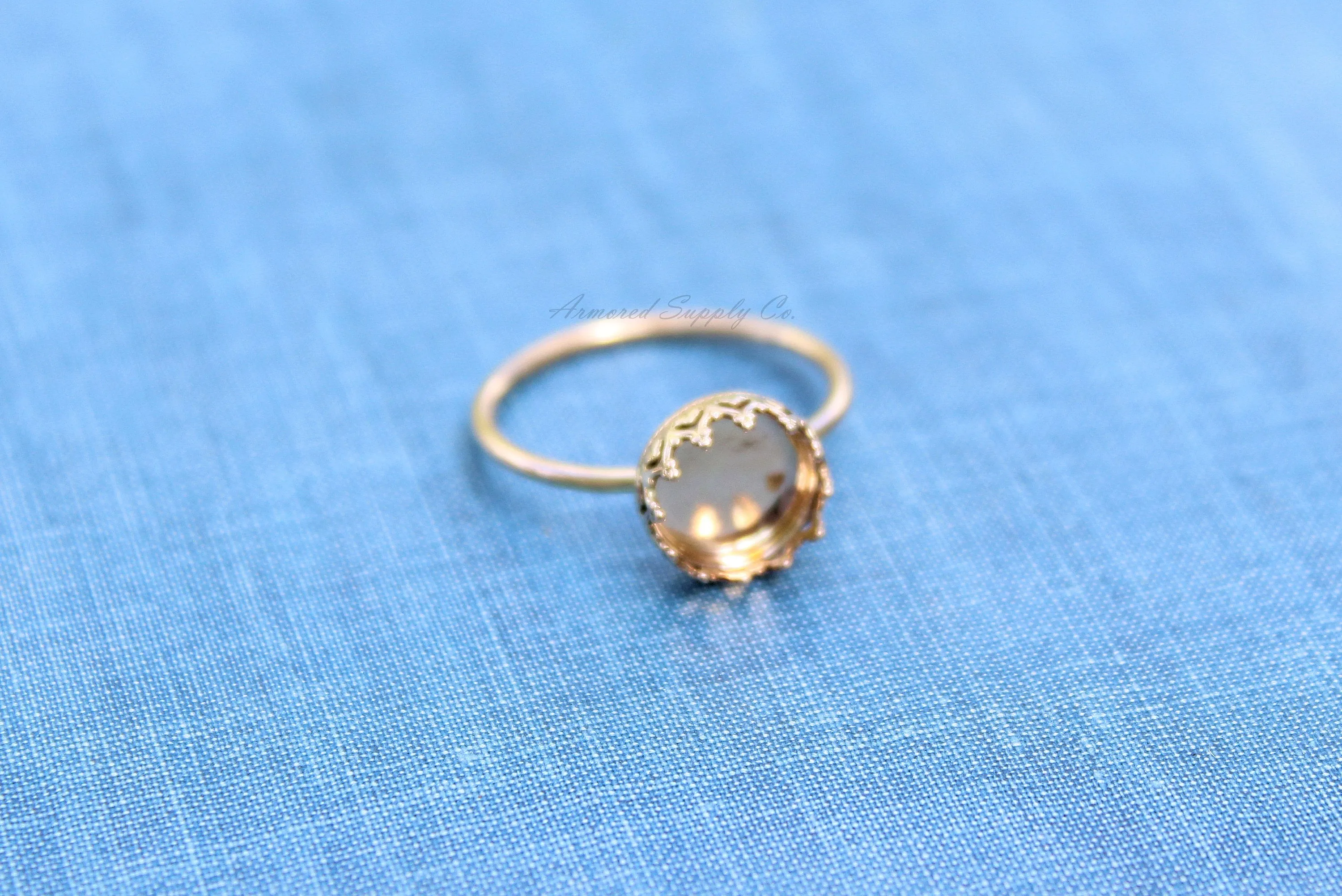 Gold Filled 12mm Crown Bezel Cup Ring blank