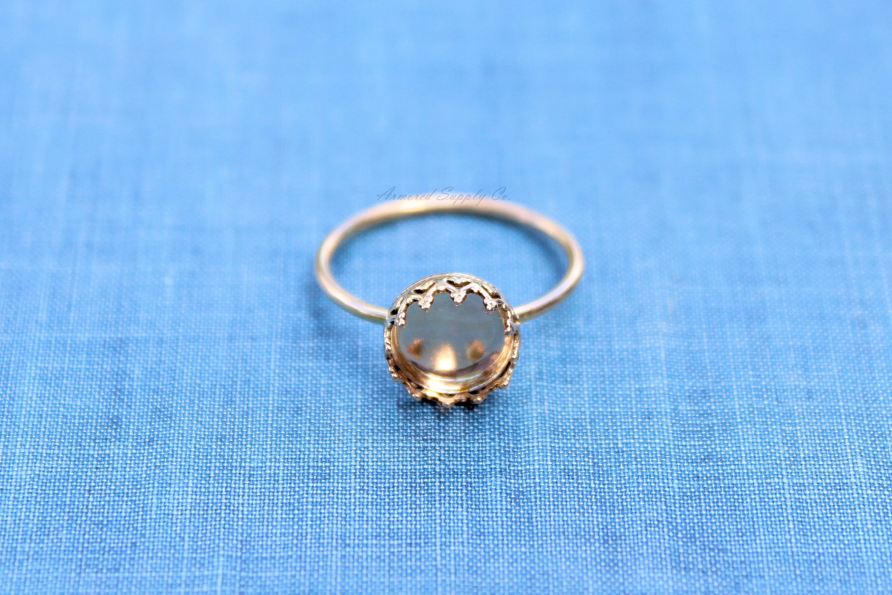 Gold Filled 12mm Crown Bezel Cup Ring blank