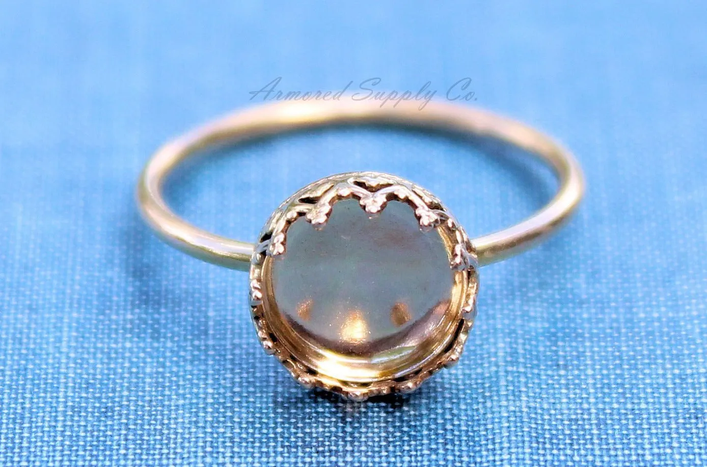 Gold Filled 12mm Crown Bezel Cup Ring blank