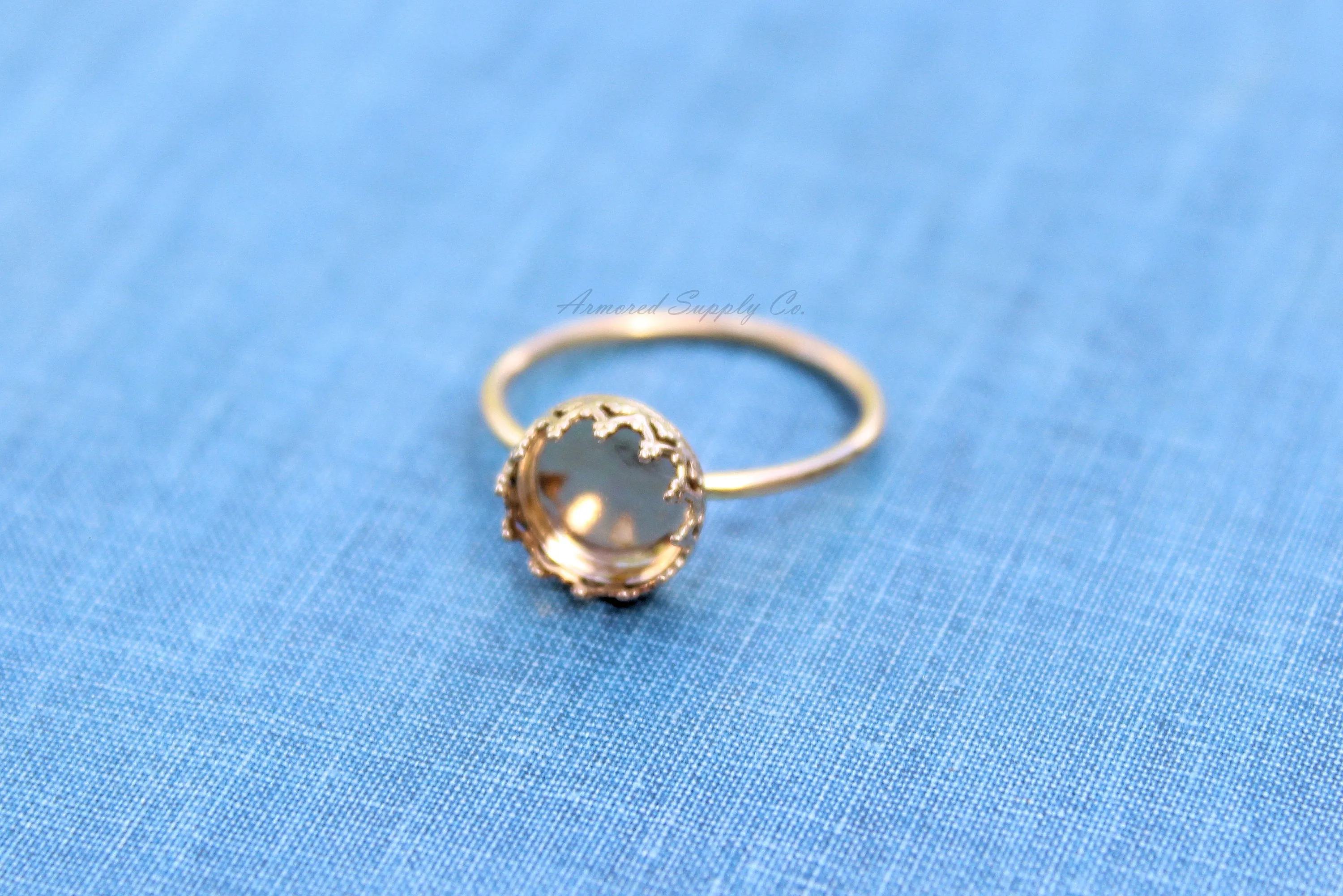 Gold Filled 12mm Crown Bezel Cup Ring blank