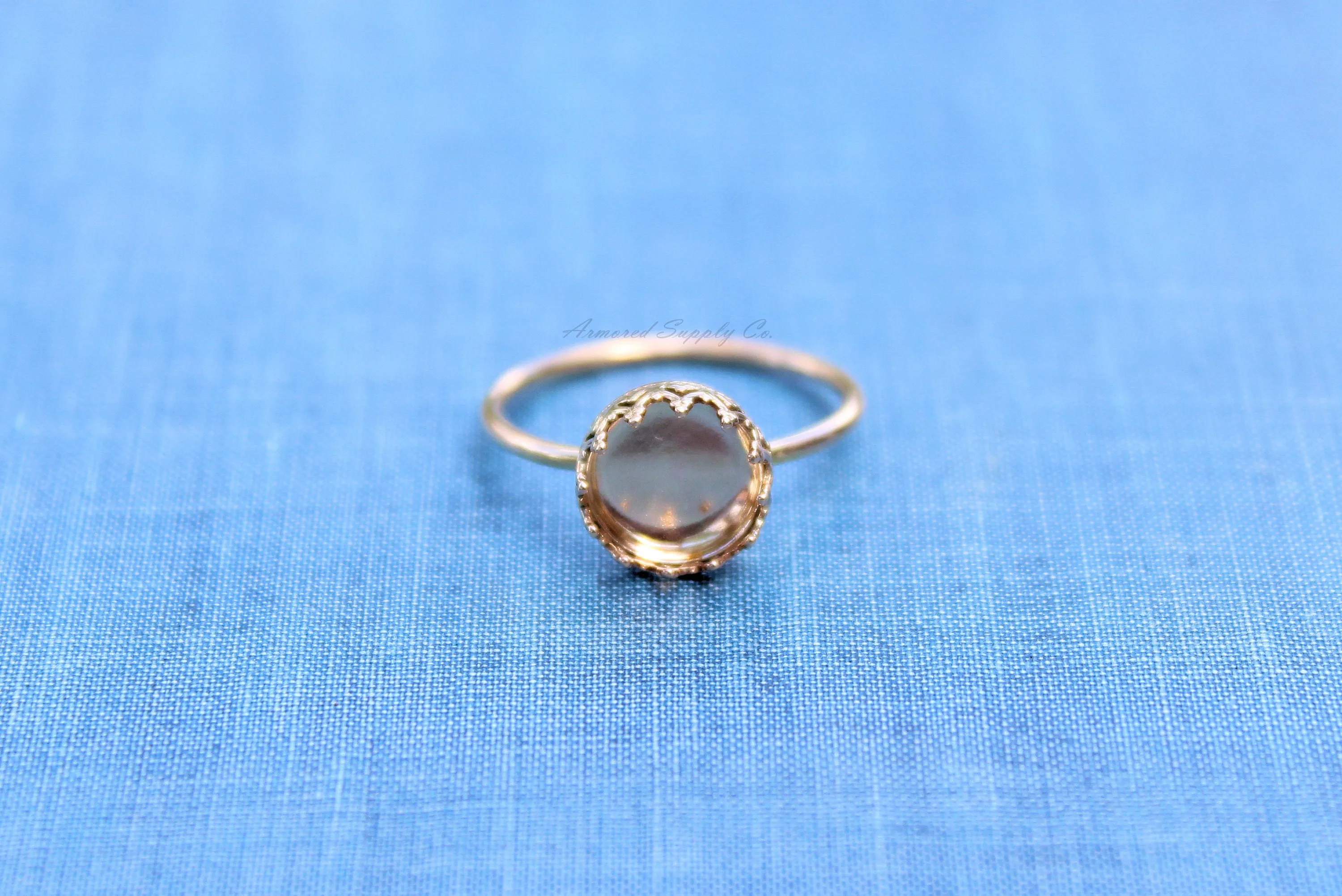 Gold Filled 12mm Crown Bezel Cup Ring blank