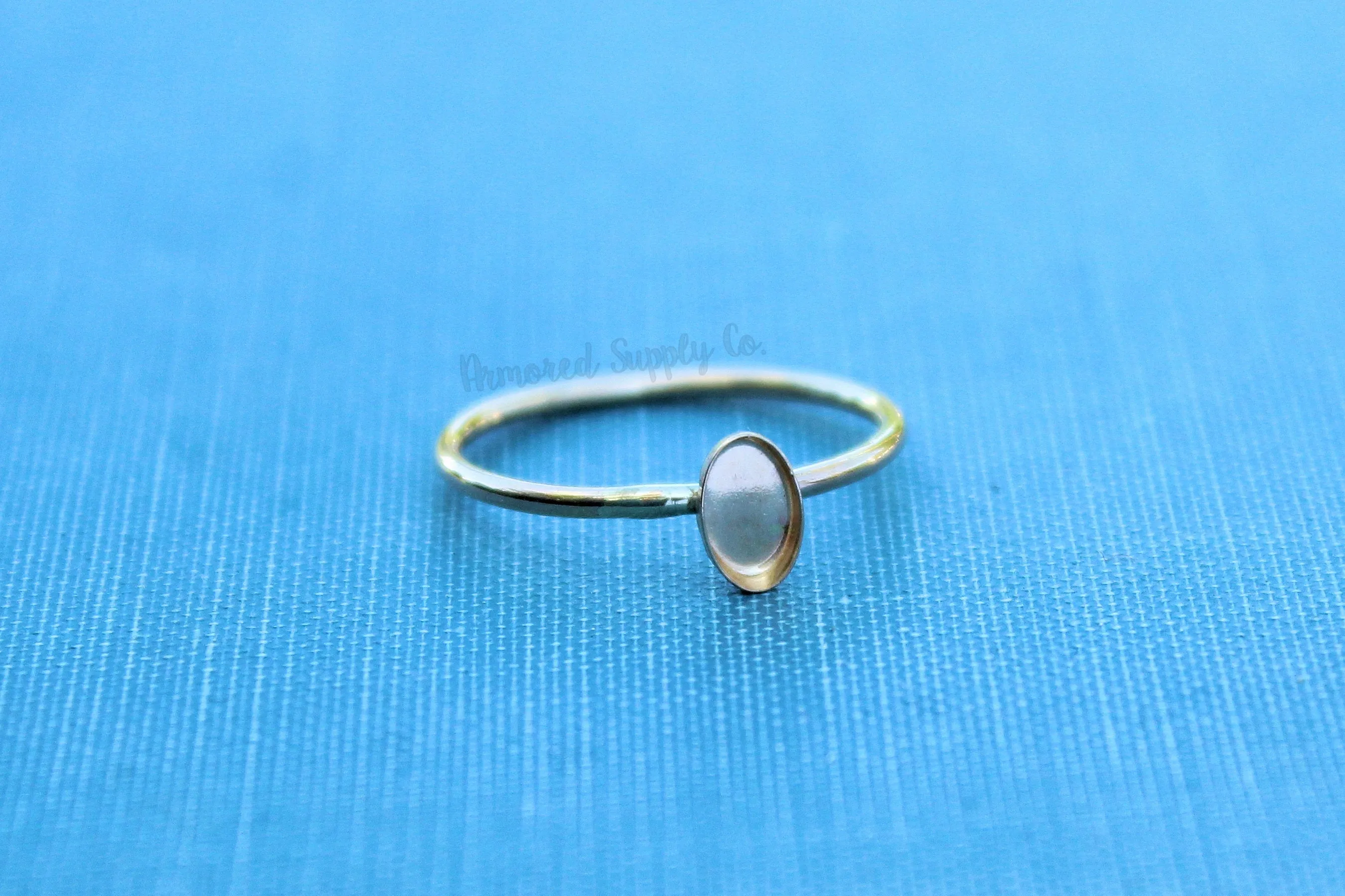 Gold Filled Oval 6x4mm Bezel Ring blank