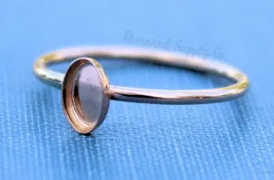 Gold Filled Oval 6x4mm Bezel Ring blank