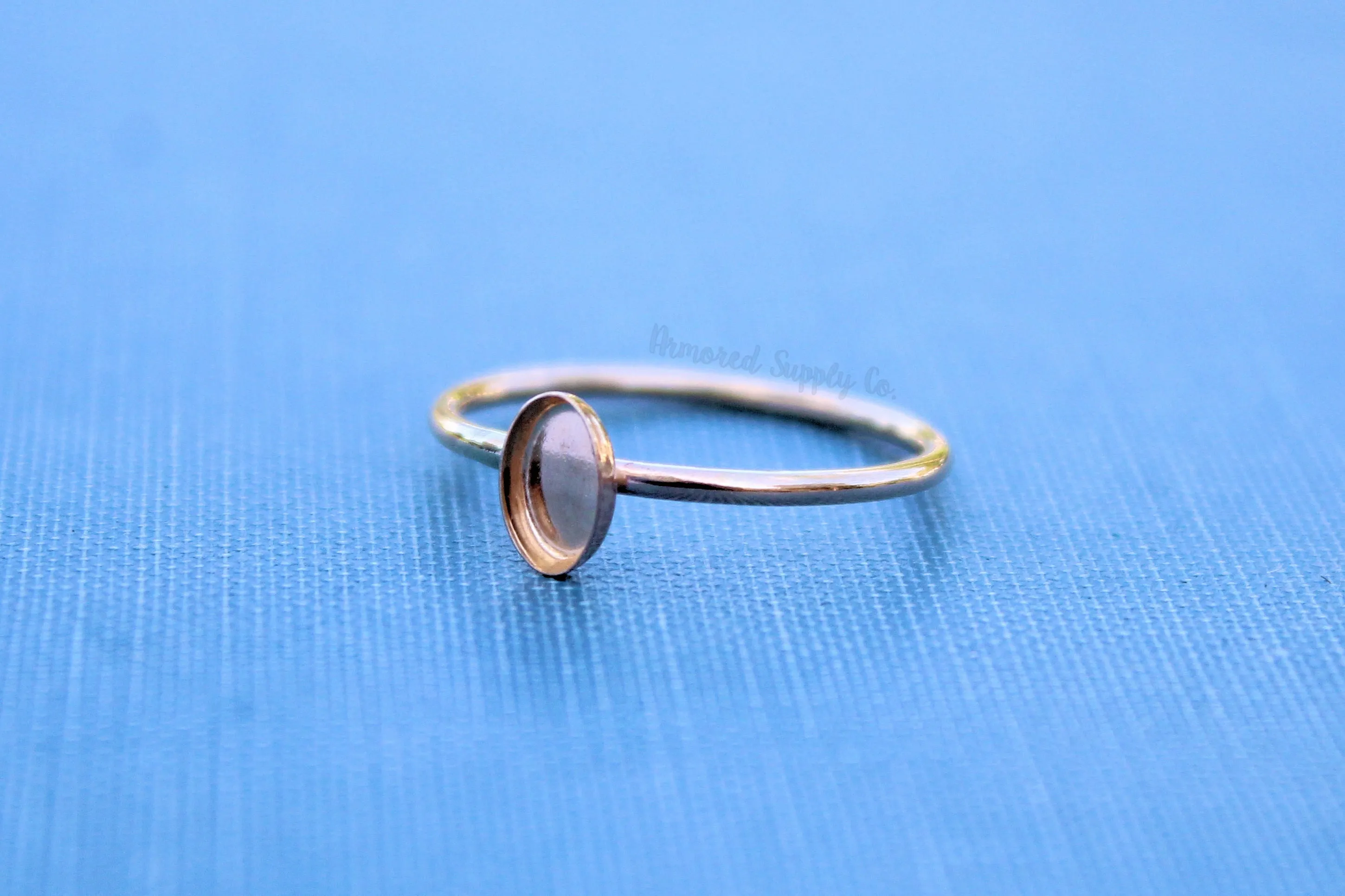 Gold Filled Oval 6x4mm Bezel Ring blank