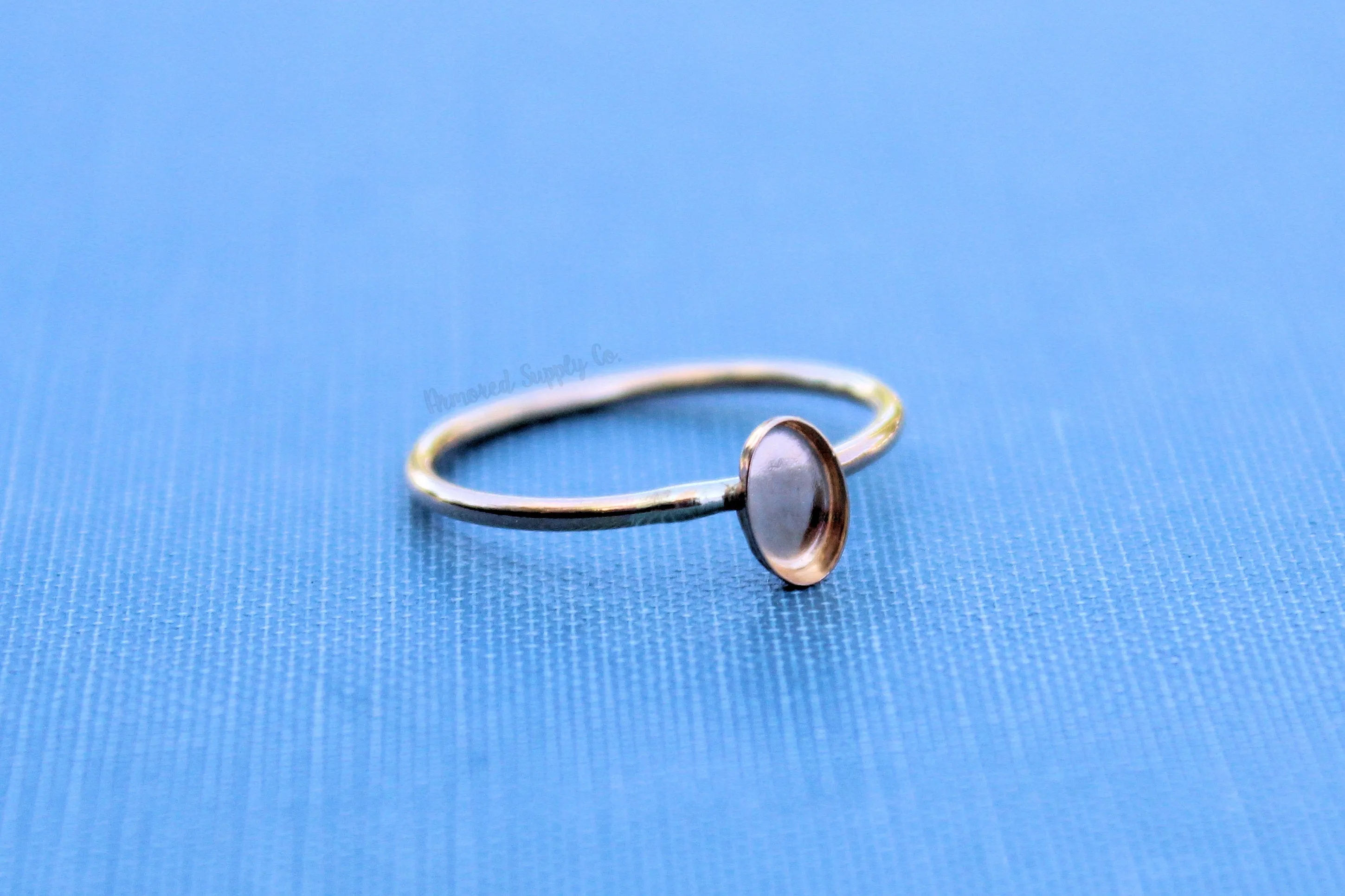 Gold Filled Oval 6x4mm Bezel Ring blank