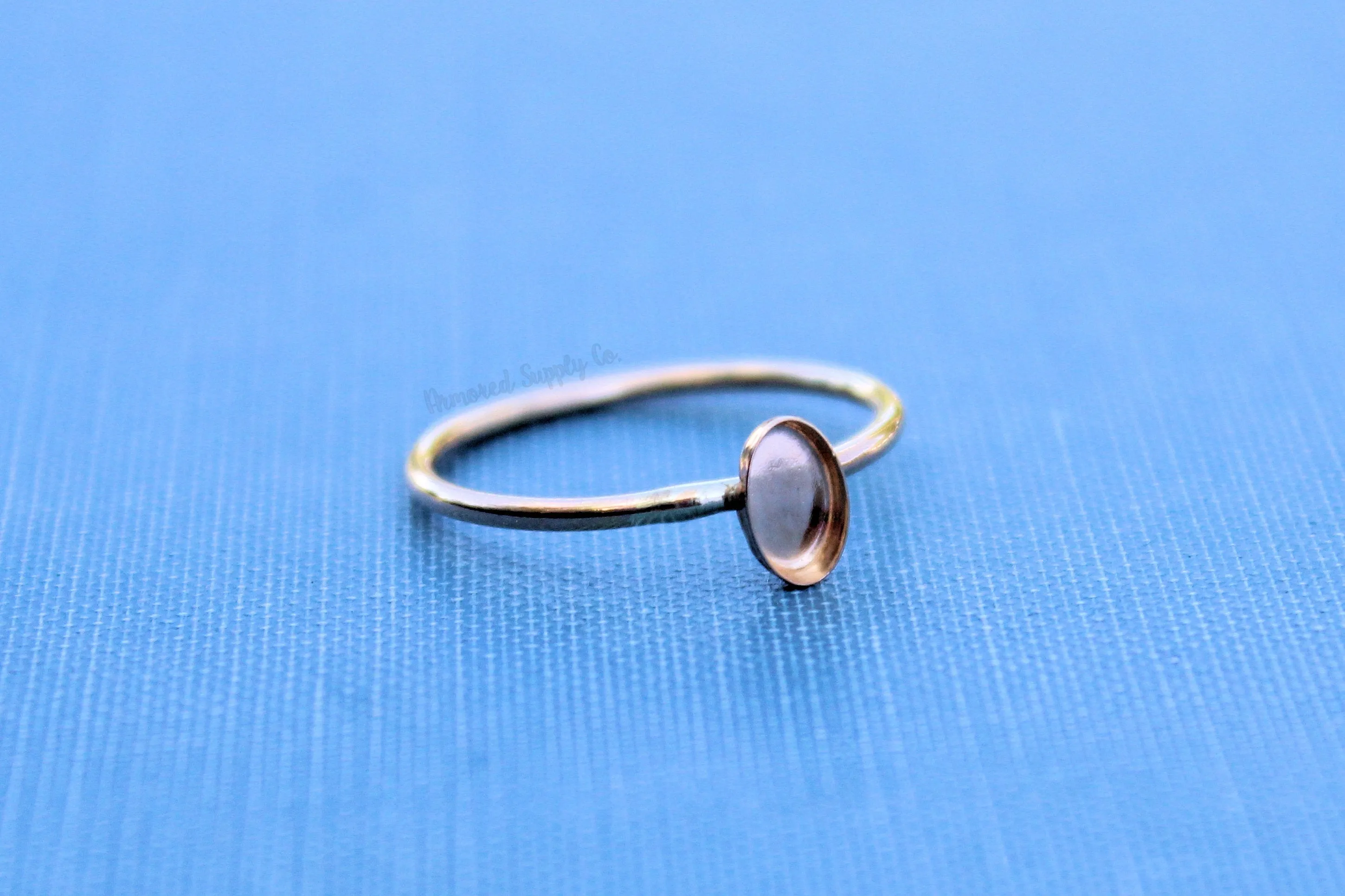 Gold Filled Oval 6x4mm Bezel Ring blank