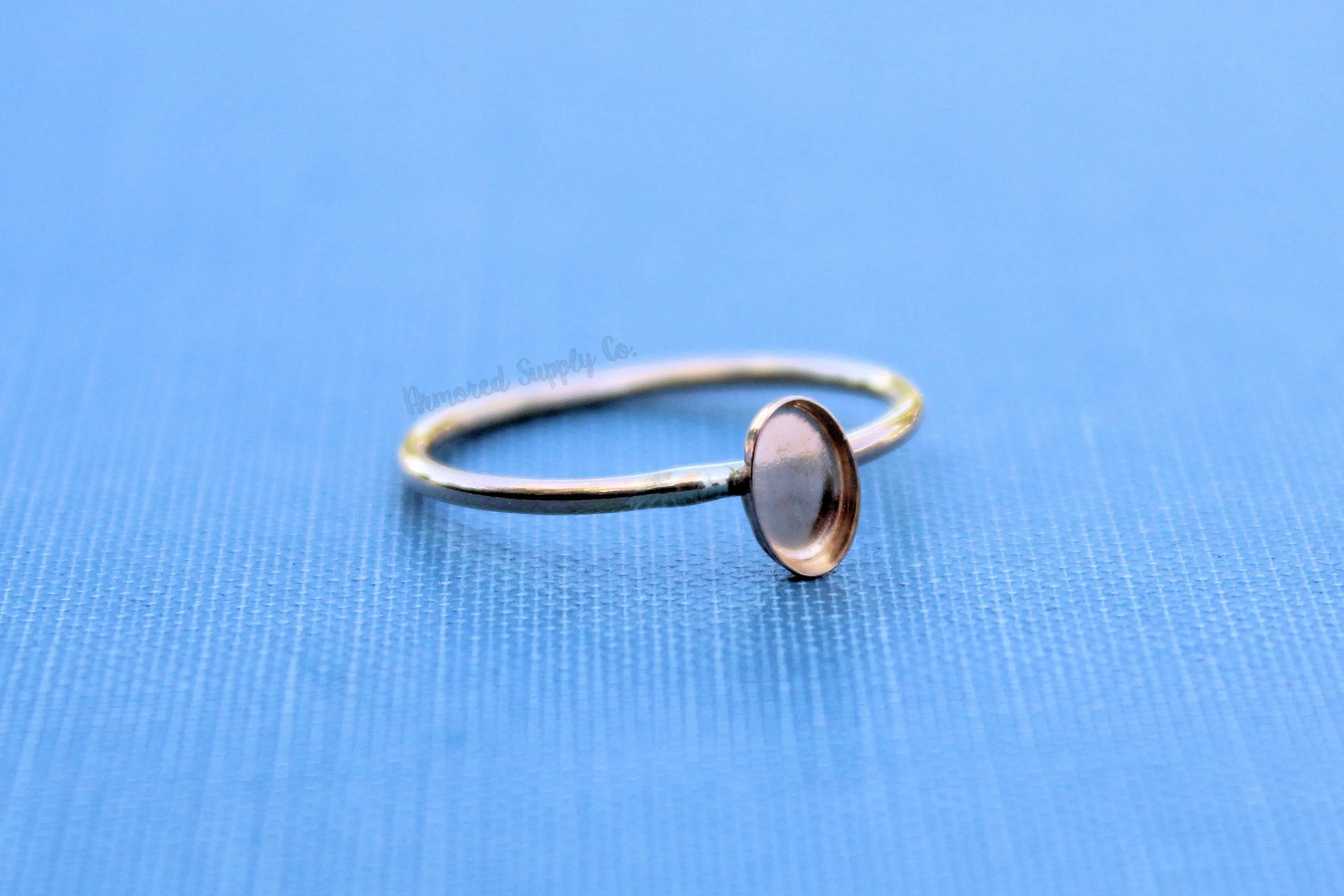 Gold Filled Oval 6x4mm Bezel Ring blank