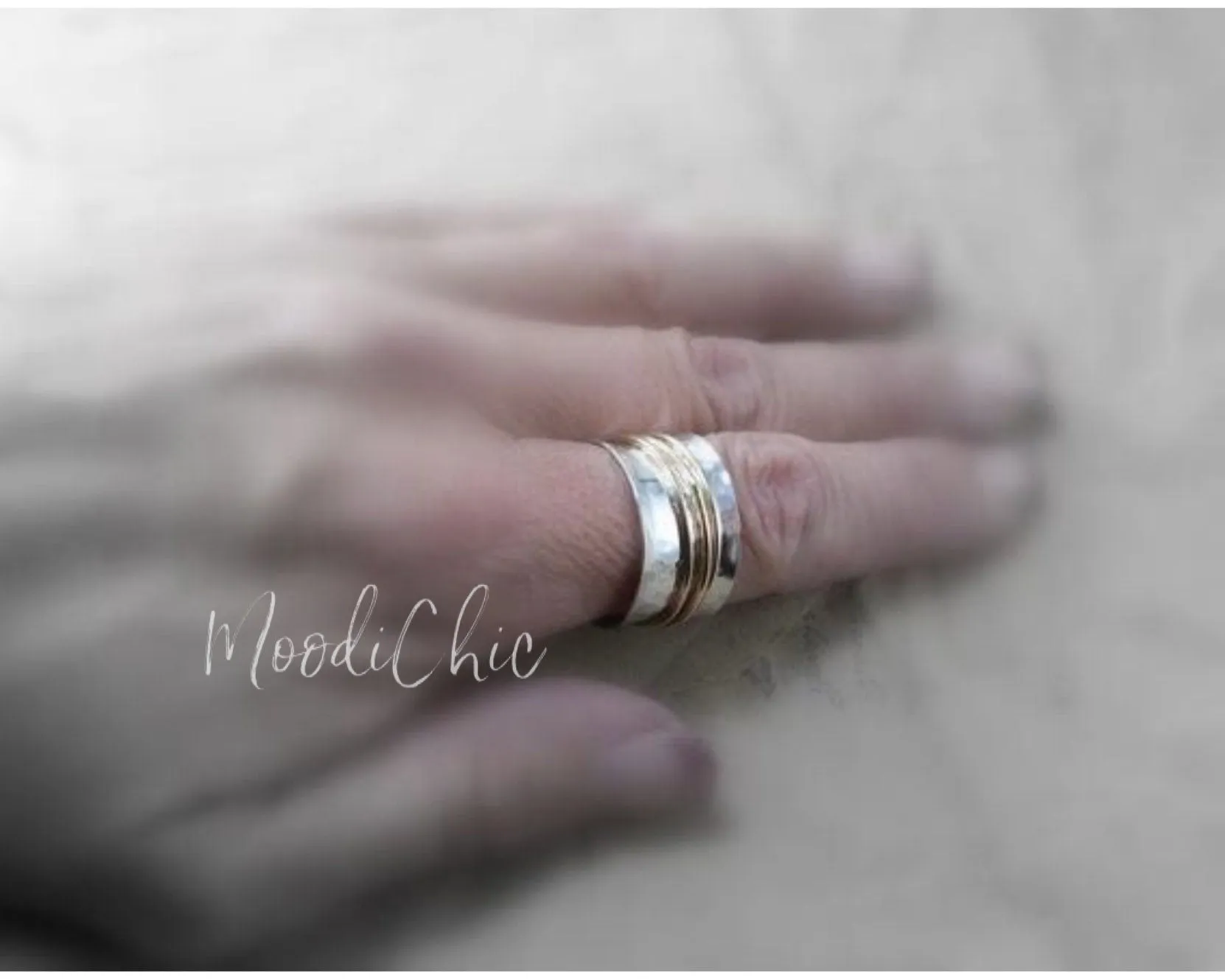 Gold filled sterling silver spinner ring