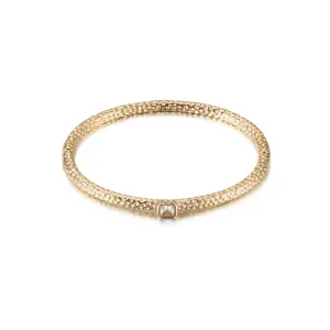 Gold Hammered Stacking Bangle Bracelet - Non-Toxic & Hypoallergenic