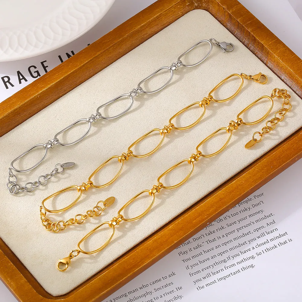 Gold Hollow Chain Bracelet