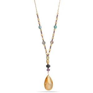 GOLD MULTI COLORED BEADS  NECKLACES #HNN88478GDMT (LG2)
