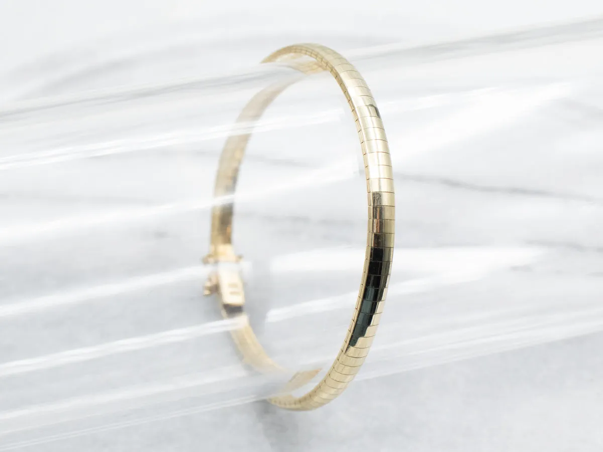 Gold Omega Chain Bracelet with Box Clasp