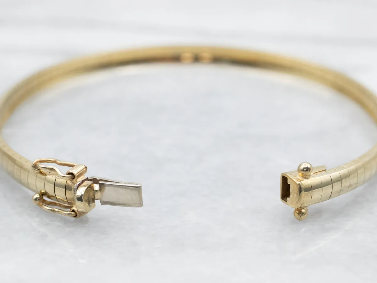 Gold Omega Chain Bracelet with Box Clasp