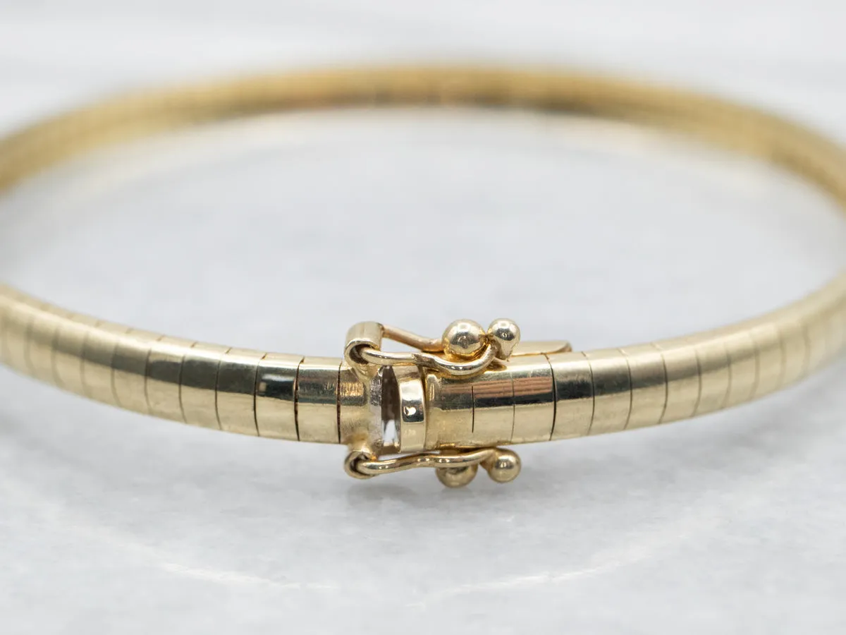 Gold Omega Chain Bracelet with Box Clasp