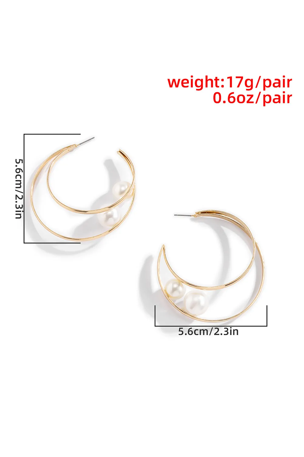 Gold Pearl Decor Dual Hook Earrings