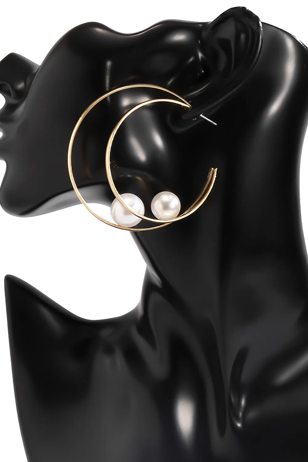 Gold Pearl Decor Dual Hook Earrings