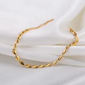 Gold Plated Coffee Bean Effect Bracelet